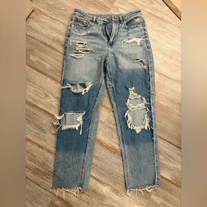 American Eagle Outfitters Ripped Blue Boyfriend Jeans